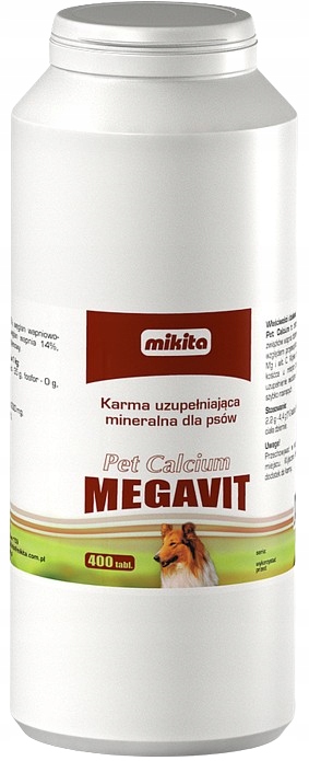 Mikita Pet Calcium Megavit wapń kości Dla Psa 400 tabletek