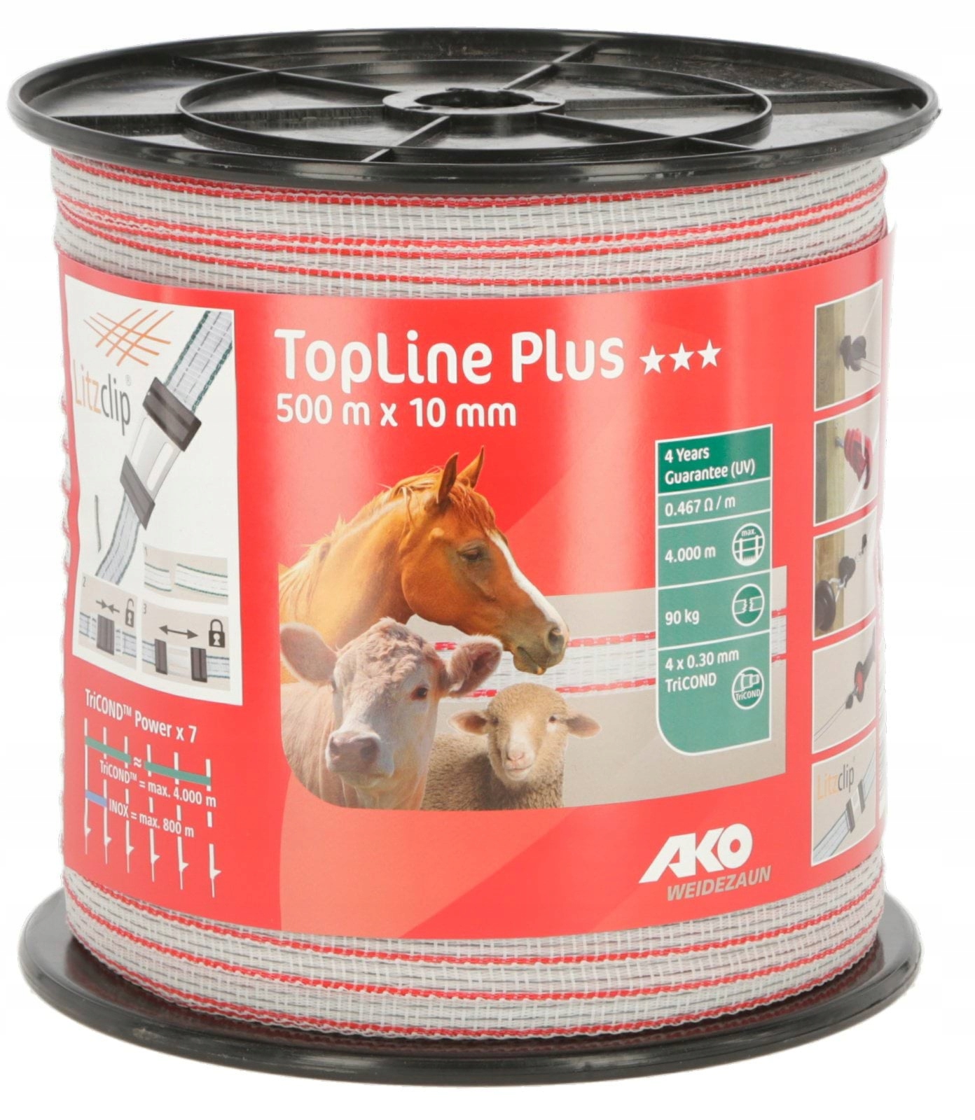 Stínící Panelové Pásy Top Line Plus 500 m x 10 mm Bílá Červená Ako