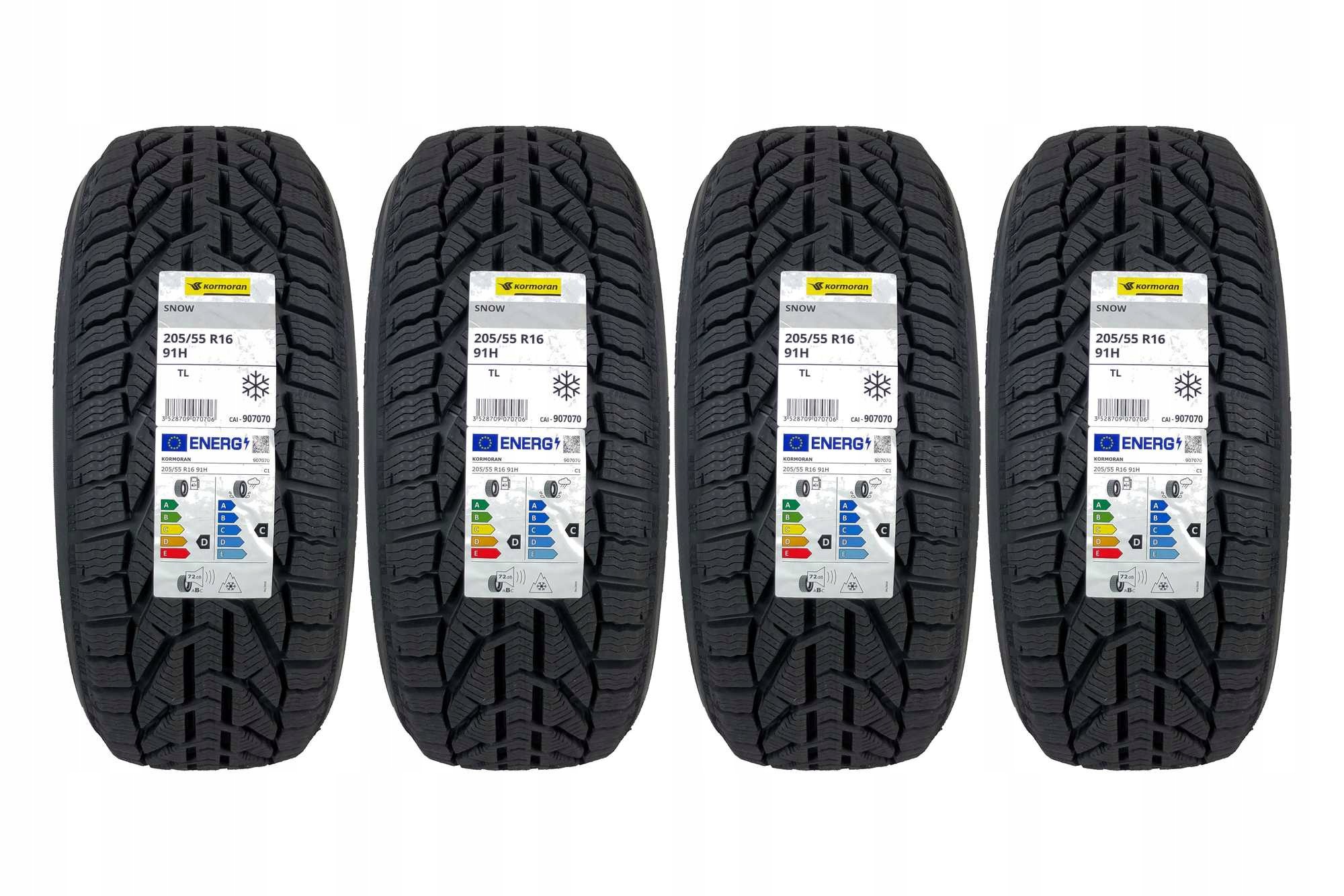 4 opony zimowe 205/55R16 Kormoran Snow 2026