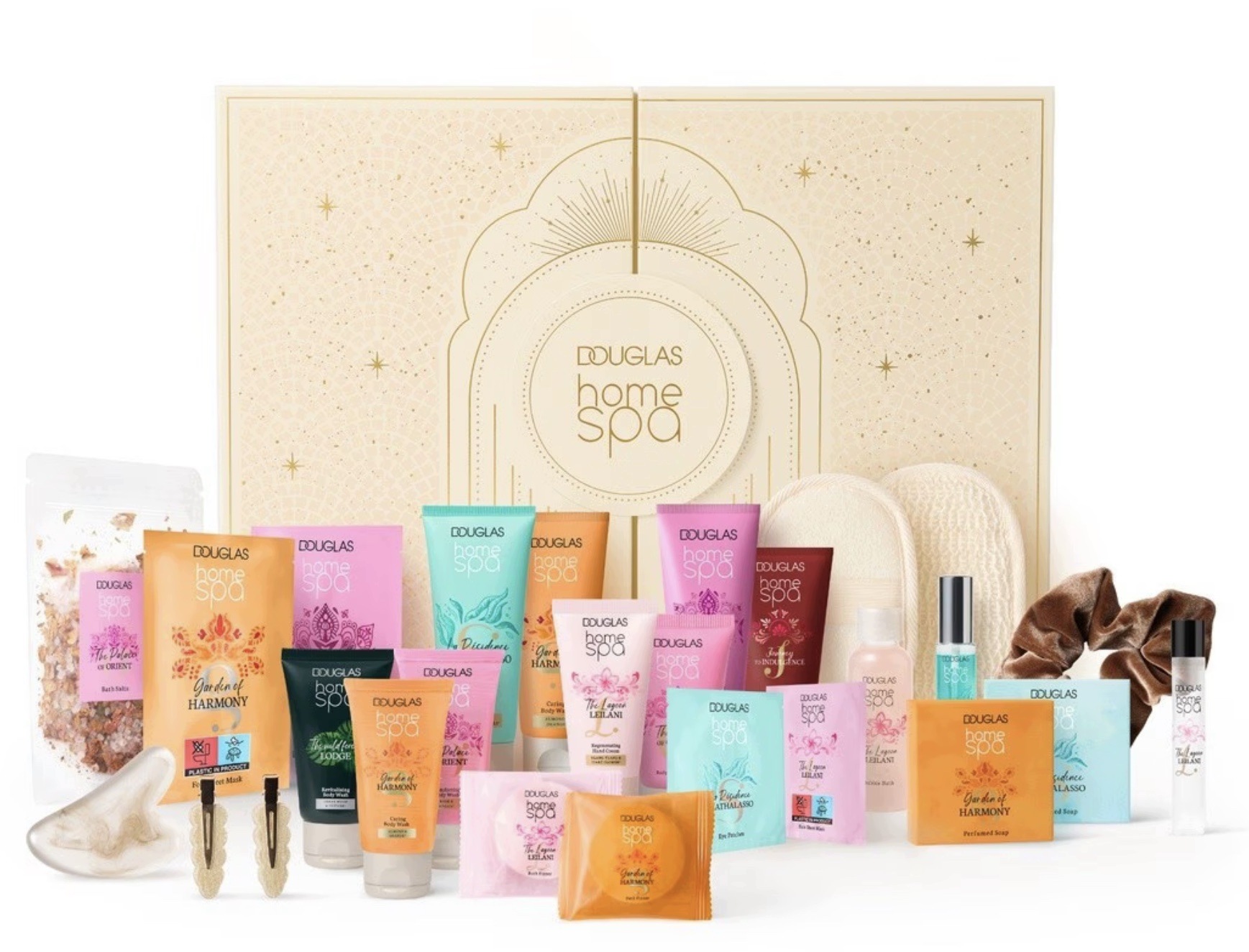 Адвент-календарь Douglas Home Spa 2026, 24 средства для ухода за телом, лицом и волосами — фото 2