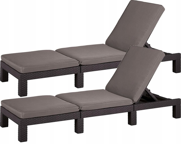 

Zestaw 2 x Leżak Ogrodowy Daytona Rattan Brąz