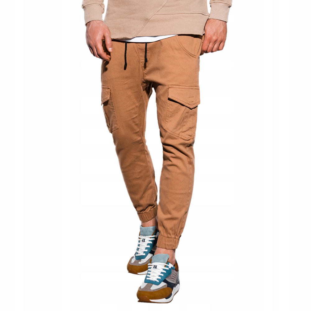 

Spodnie męskie joggery baggy P886 beżowe L