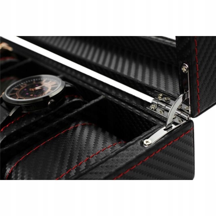 Szkatułka pudełko na 10 zegarków Karbon etui na zegarki skrzynka na prezent Kolor czarny