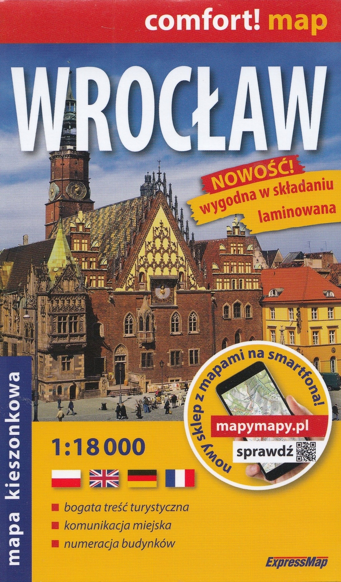 Wrocław mapa kieszonkowa 1:18 000 wodoodporna EXP