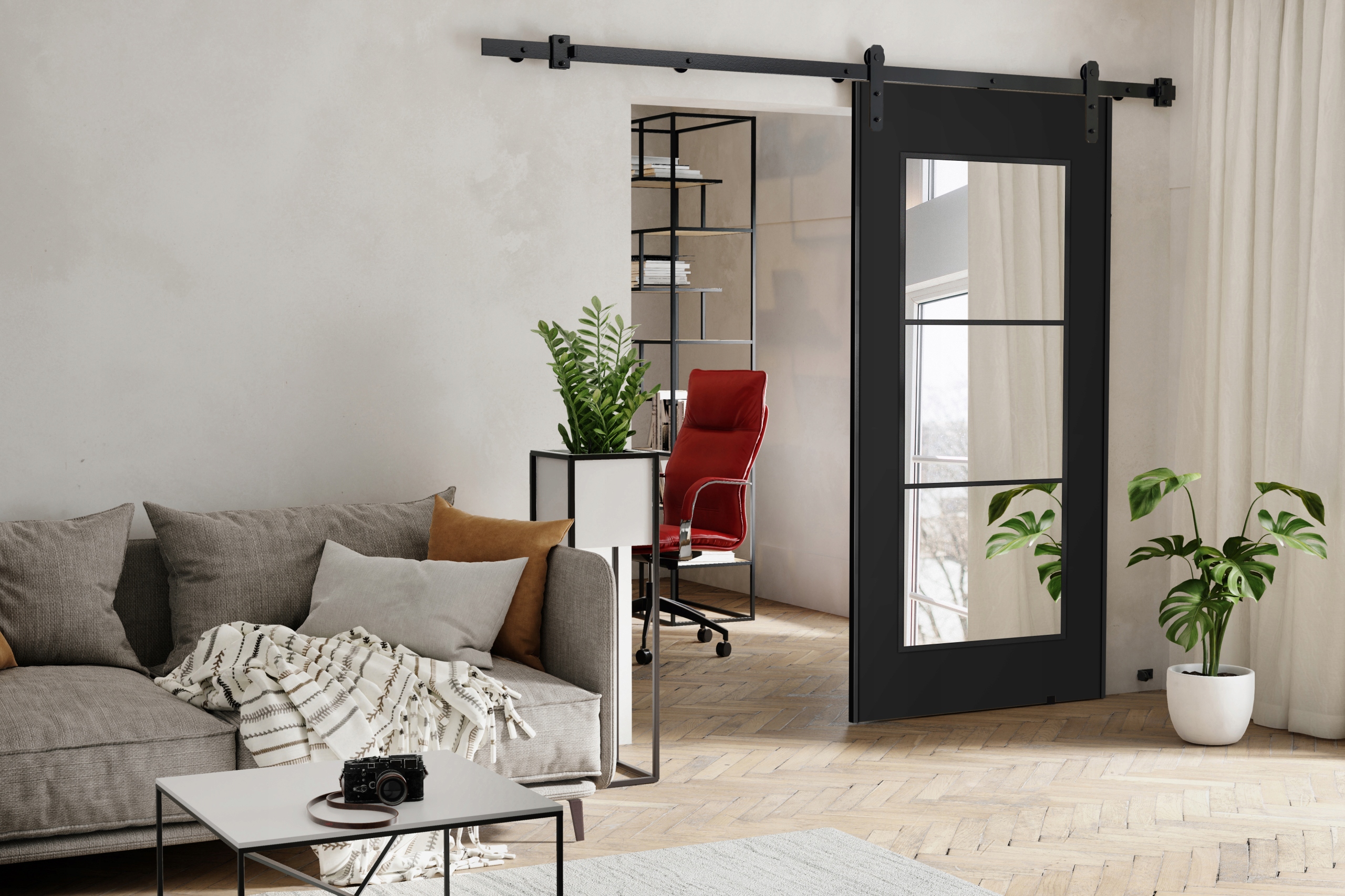 Drzwi przesuwne naścienne NAPOLI 60 loft Marka Kier