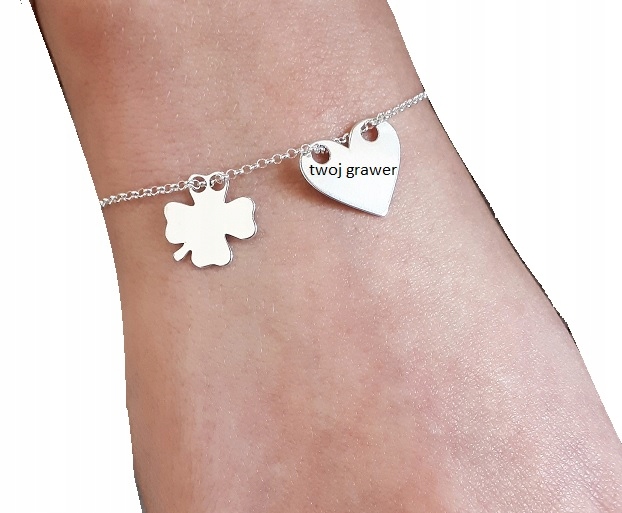 

Bransoletka na rękę 2 zawieszki + Grawer+ Dow. Dł