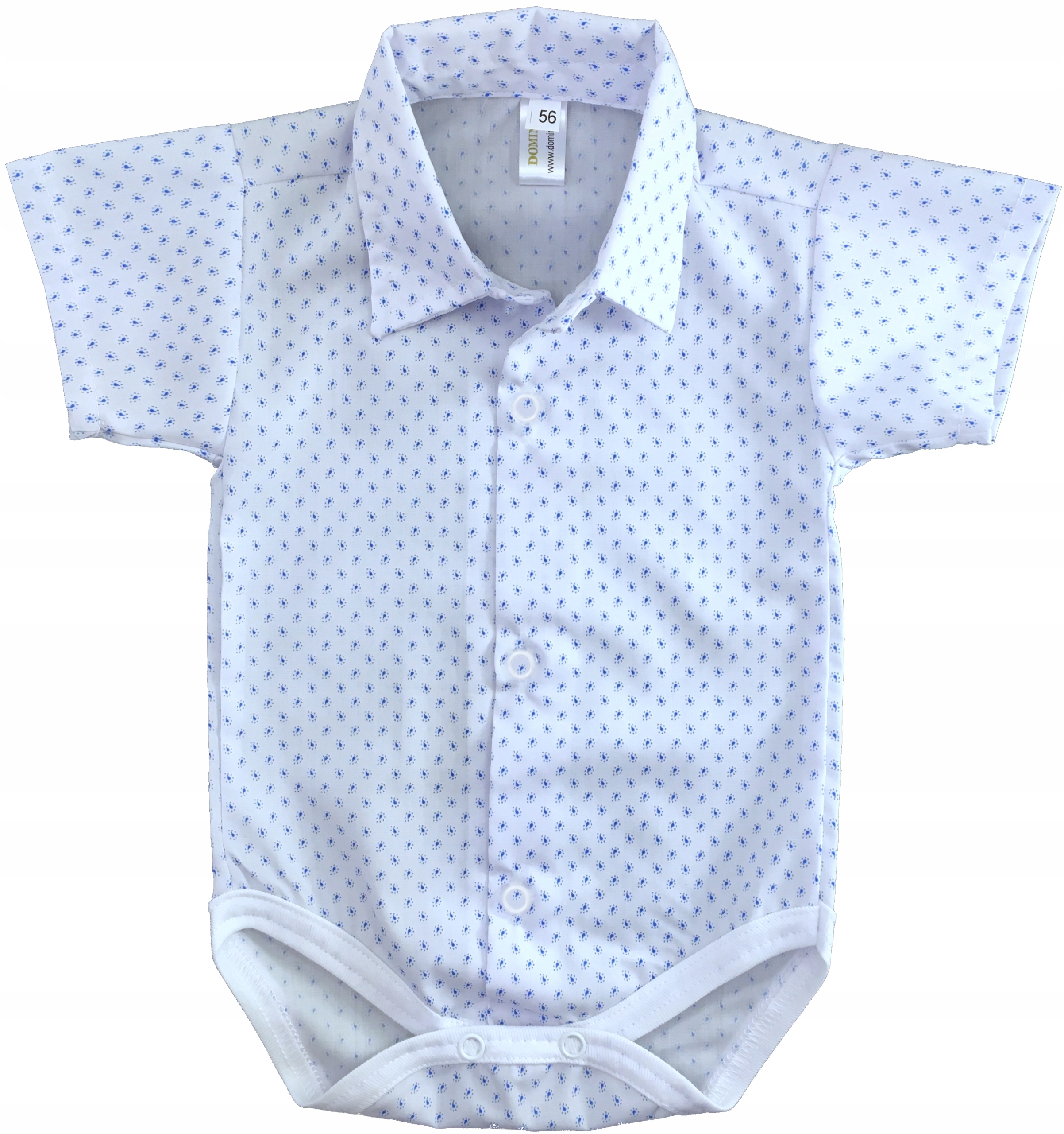 KOSZULOBODY białe we wzorki wizytowe 56 cm +0