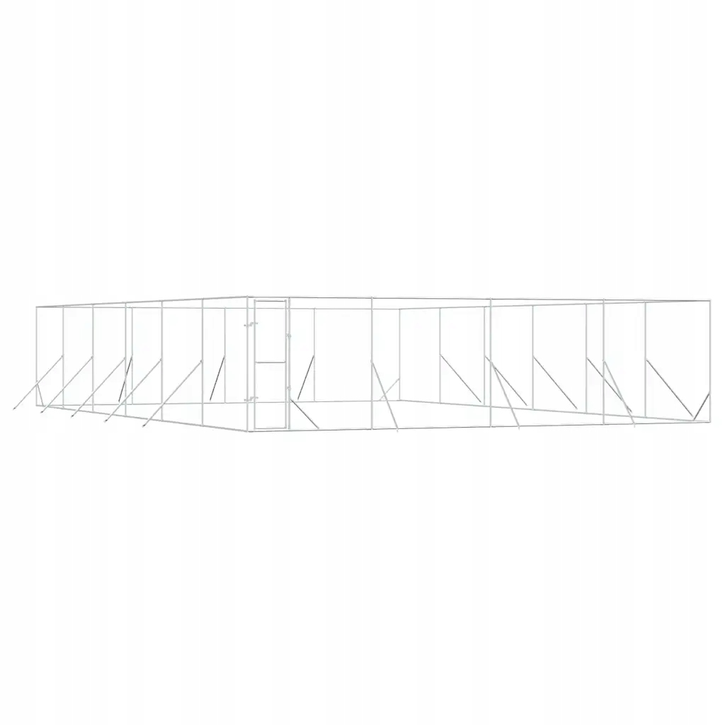 Levně Venkovní psí kotec stříbrný 8 x 12 x 2 m pozinkovaná ocel