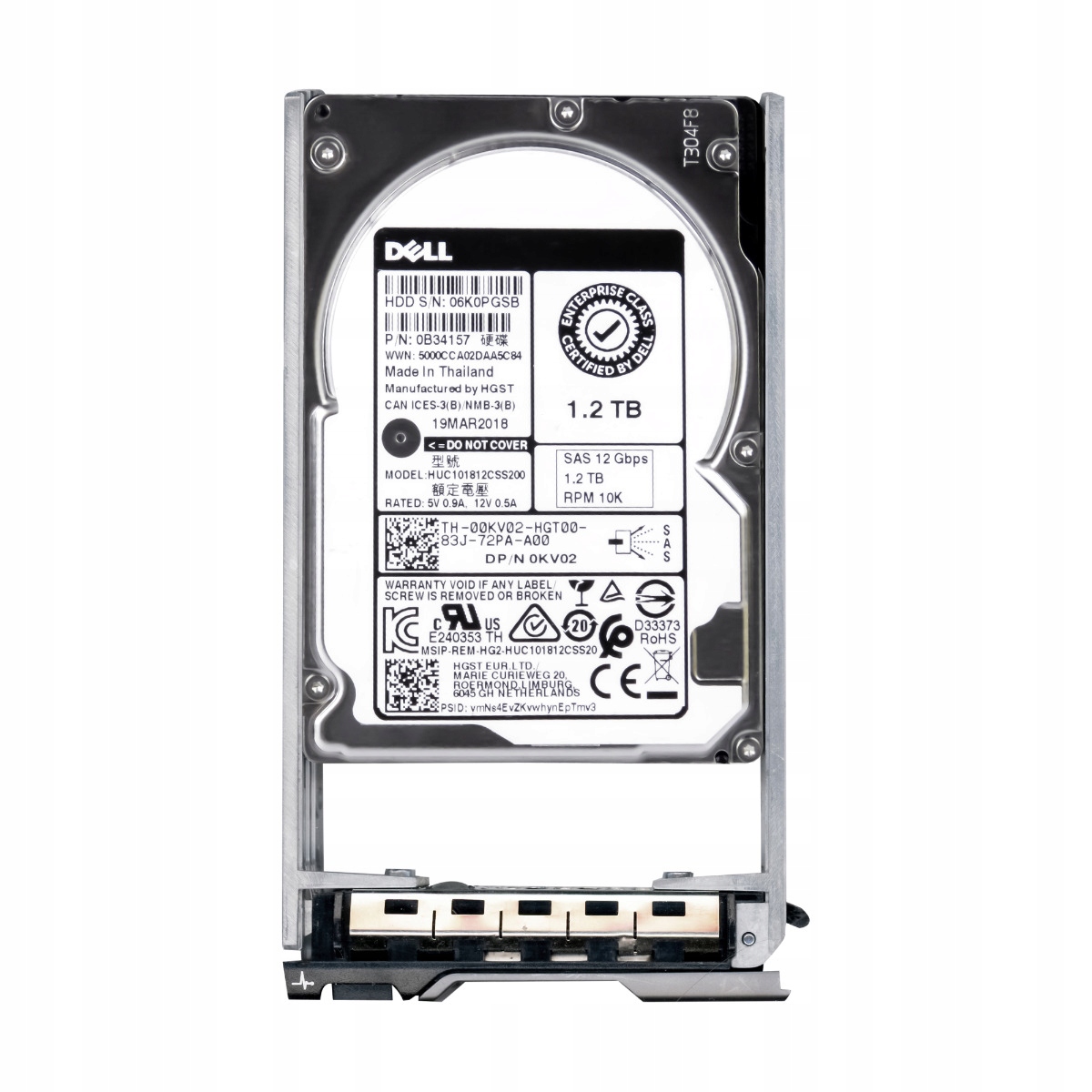 Dell 00KV02 1.2TB 10K SAS-3 2.5'' HUC101812CSS200