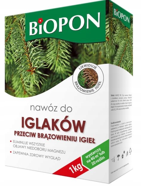 

Biopon Nawóz do iglaków przeciw brązowieniu igieł