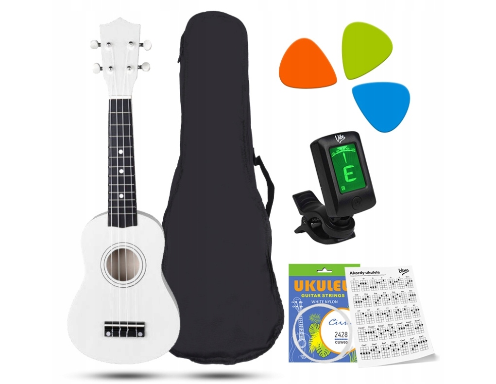 DREWNIANE UKULELE SOPRANOWE DLA DZIECI DO NAUKI GRY RÓŻNE KOLORY + GRATISY EAN (GTIN) 5900189286941