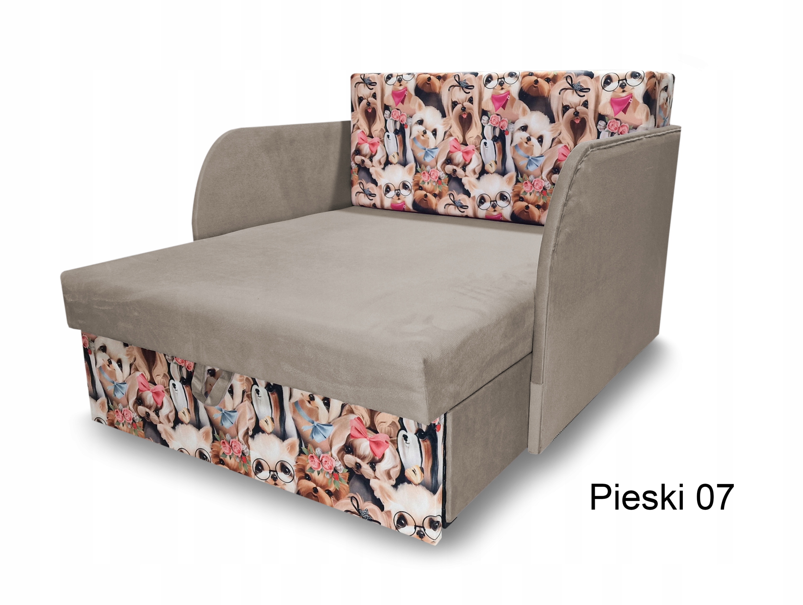 Tapczanik Sofa łóżko dziecięce Kubuś rozkładana funkcja spania Kolor obicia wielokolorowy