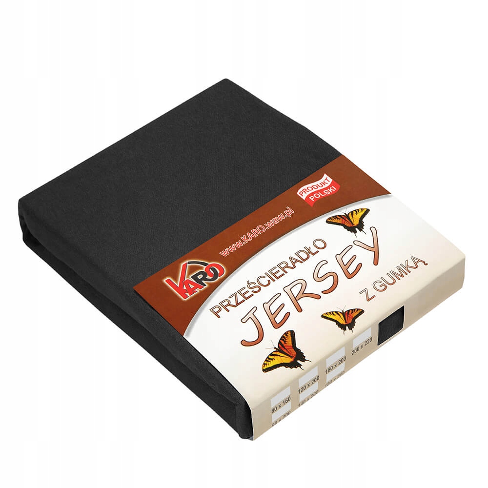 

Prześcieradło jersey z gumką 160x200 czarne 044 gr