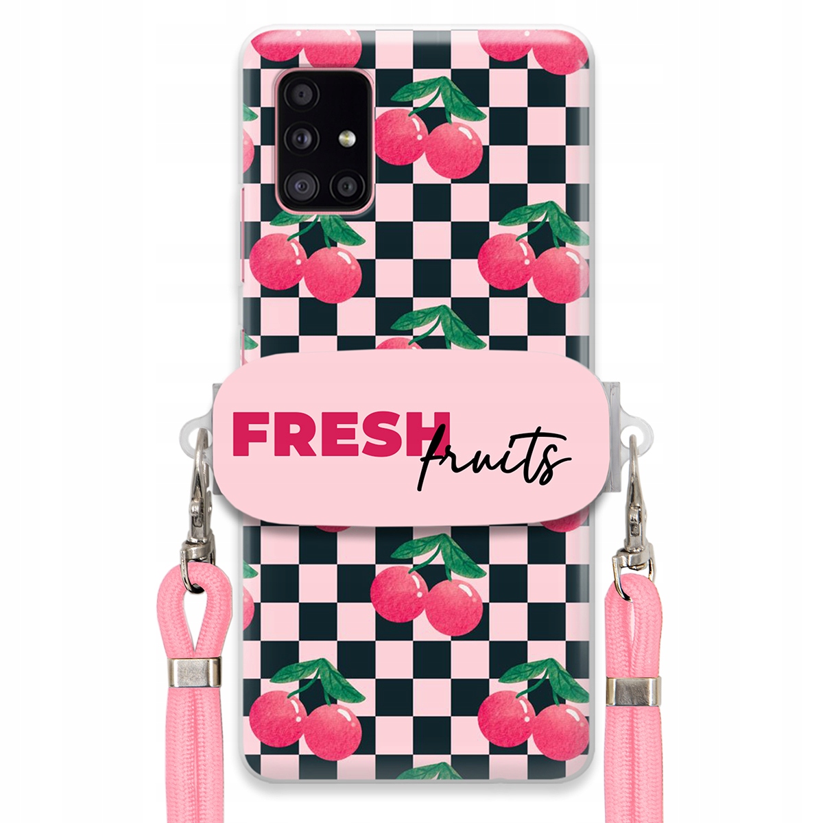 Puzdro pre Samsung A51 5G Crossbody vodítko držiak šachovnice Fresh Fruits