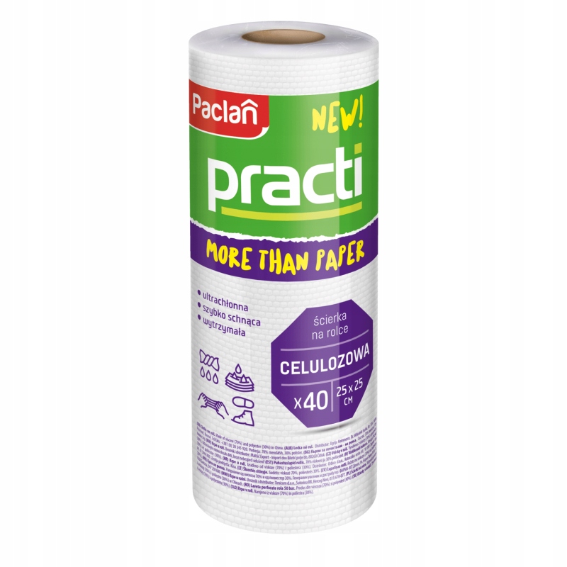 

Ściereczki Celulozowe Na Rolce 25x25 40szt