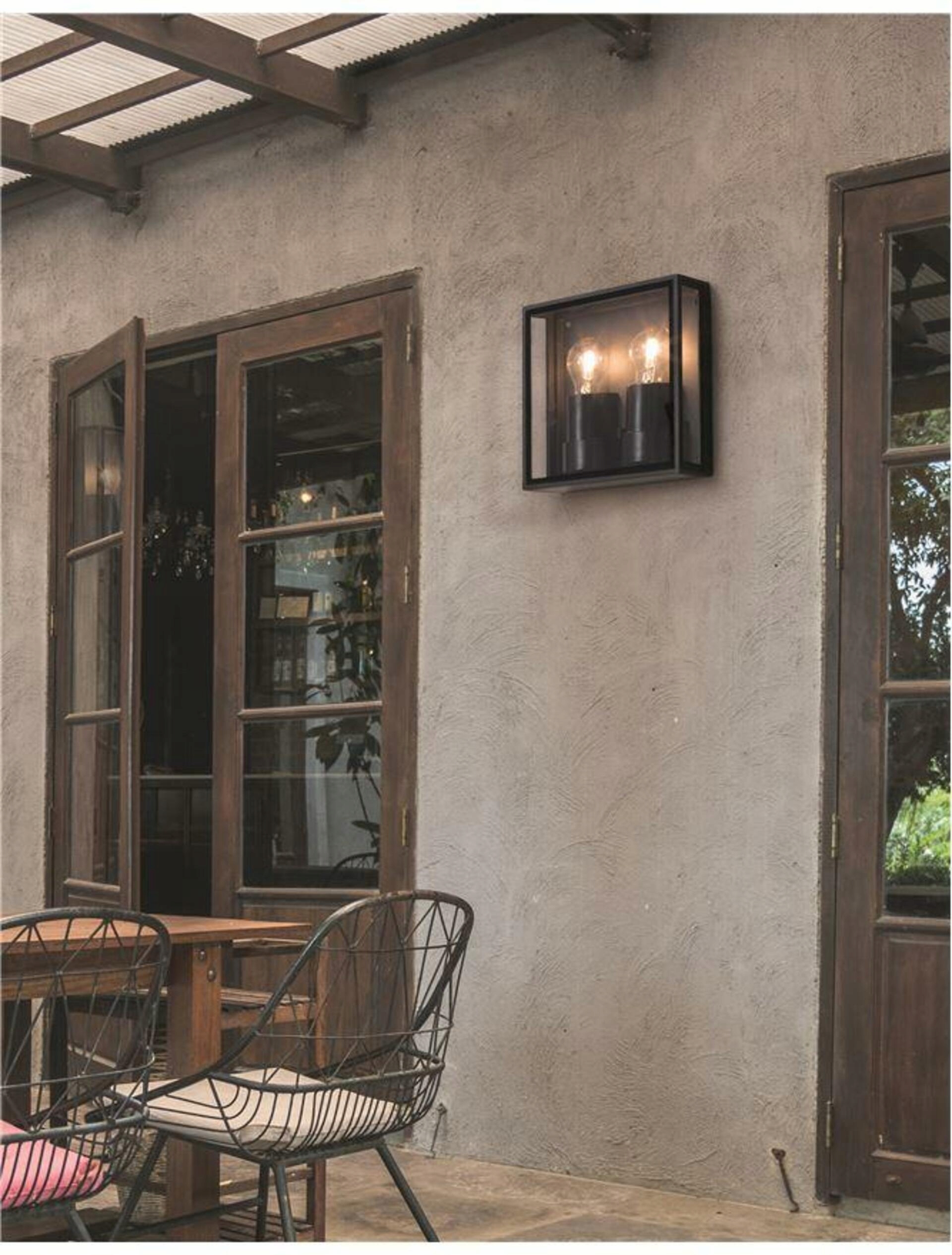 Nova Luce vonkajšie nástenné svietidlo Sorren antracitový hliník a číre sklo