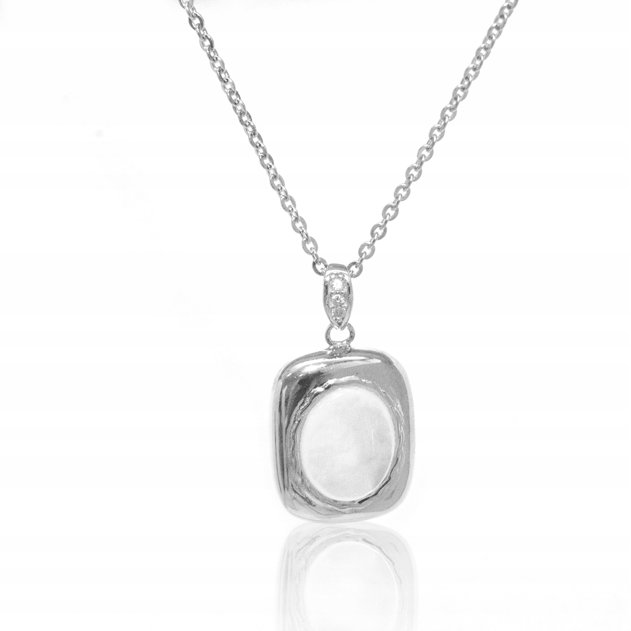 Stříbrný náhrdelník s perlovou hmotou stříbro 925, elegantní zirkony