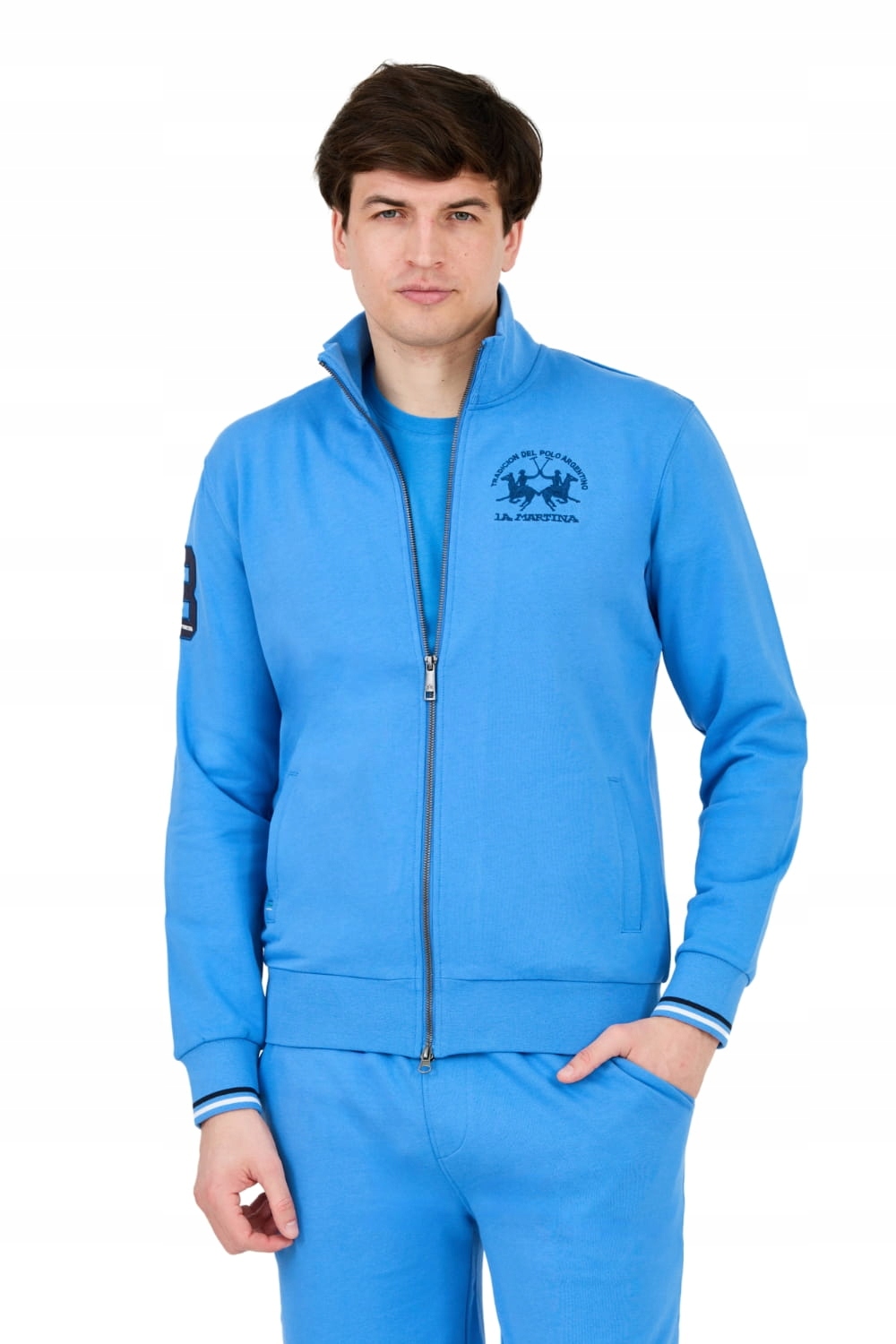 La Martina Modrá rozepínací mikina XL