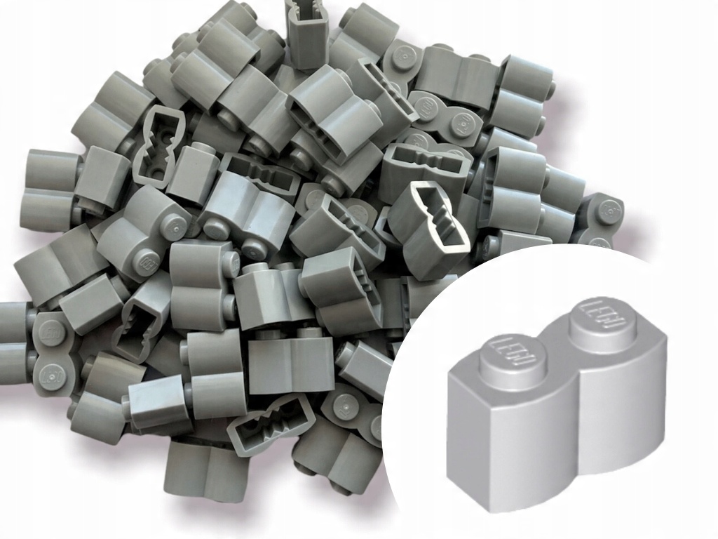 

Lego 30136 Cegła Cegiełka 1x2 Lgb Szary 20szt