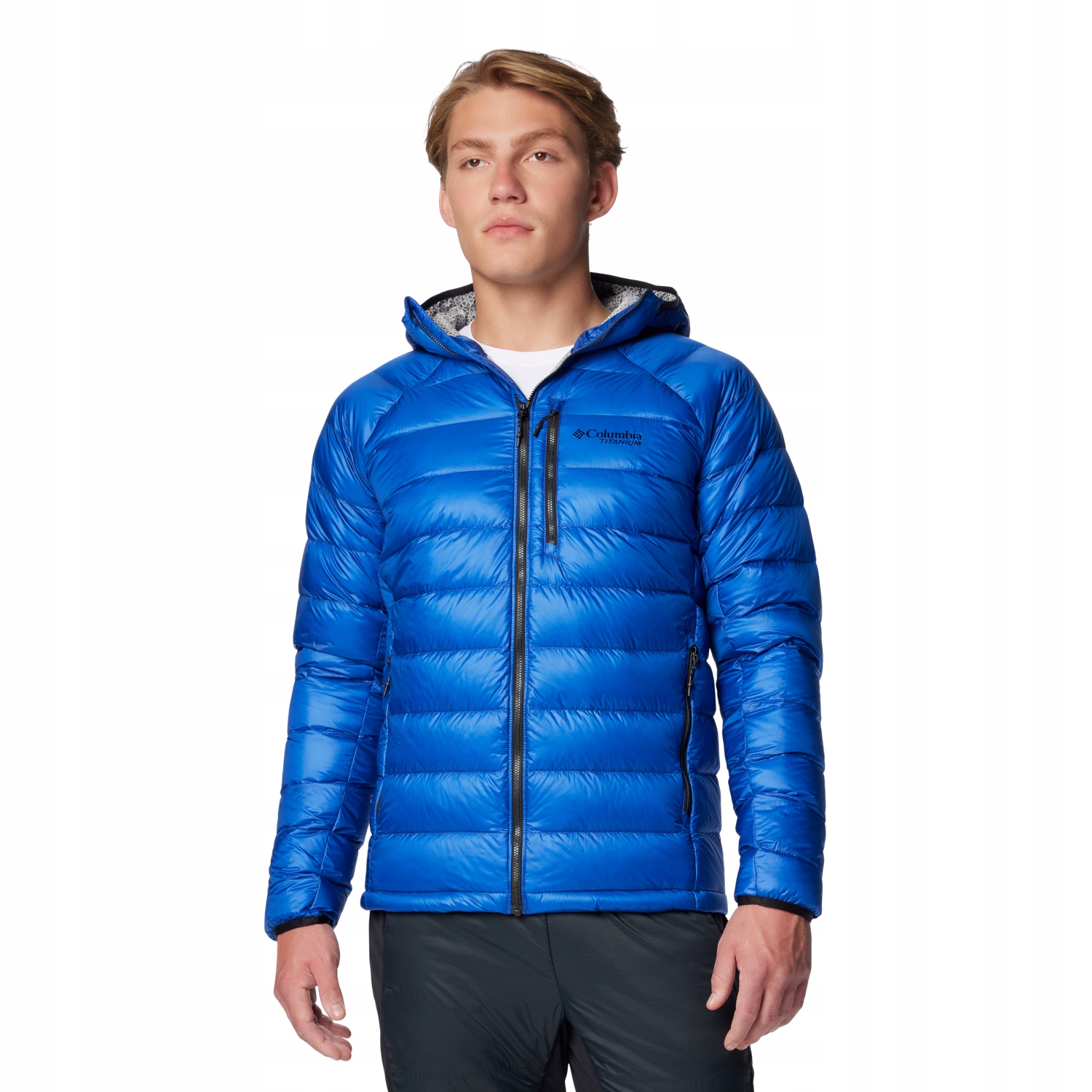 Columbia Arctic Crest Down Hooded Jacket [XL] Pánská bunda Nylon Modrá