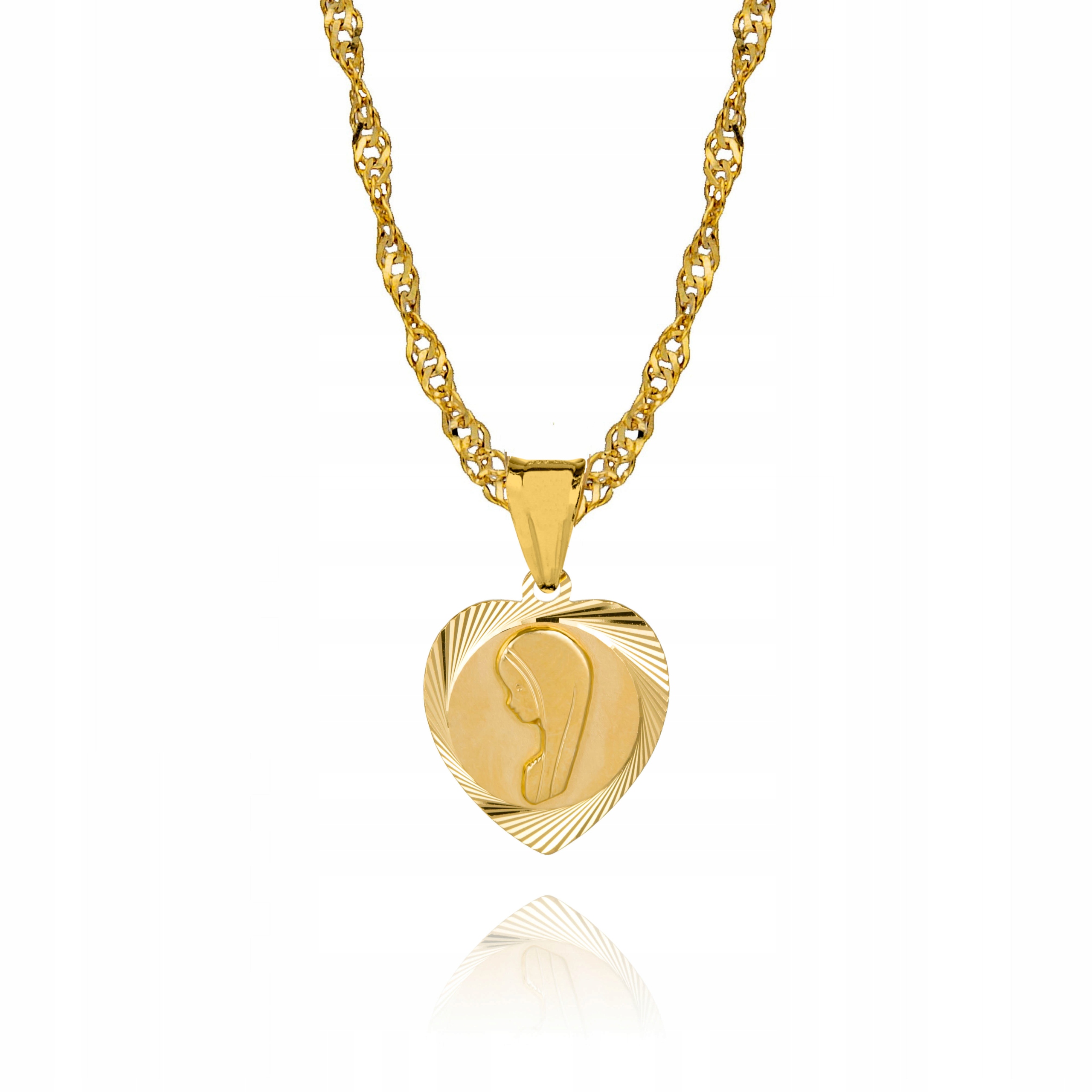 Zlatý řetízek stříbro Medailon Matka Boží 50 cm Dedikace S3M23