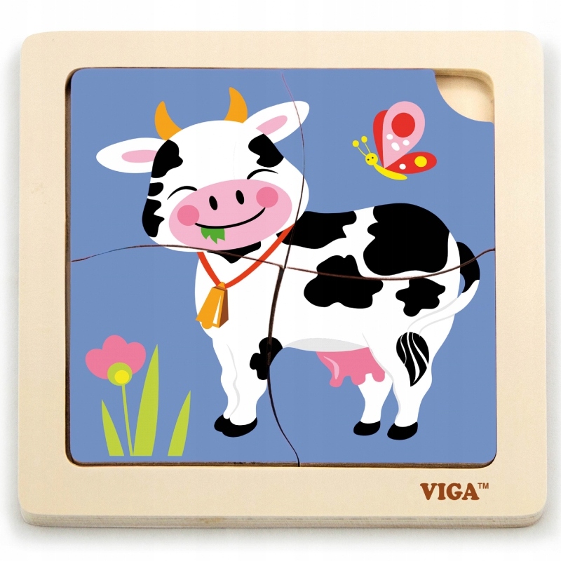 

Viga Poręczne Drewniane Puzzle Krówka