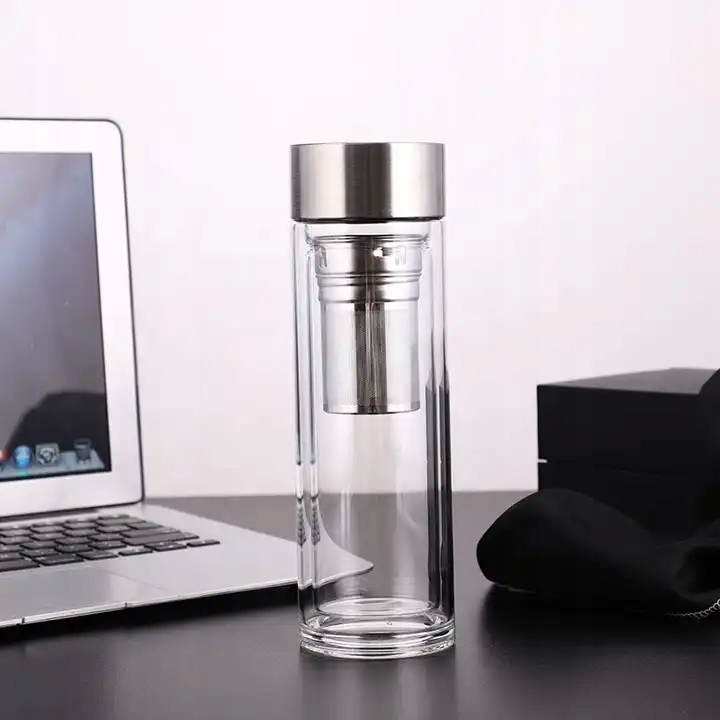 BUTELKA SZKLANA TERMICZNA Z ZAPARZACZEM FILTREM BIDON NA WODĘ KAMILLE Materiał inny