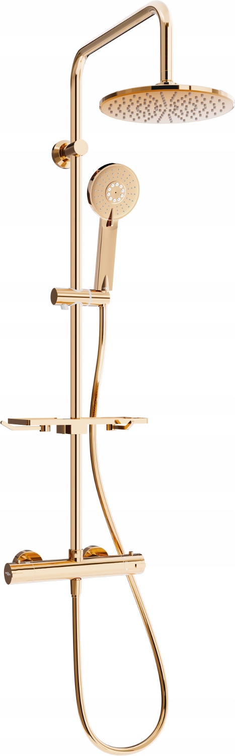 Mexen KT40 sprchová súprava s termostat. batériou, ružové zlato
