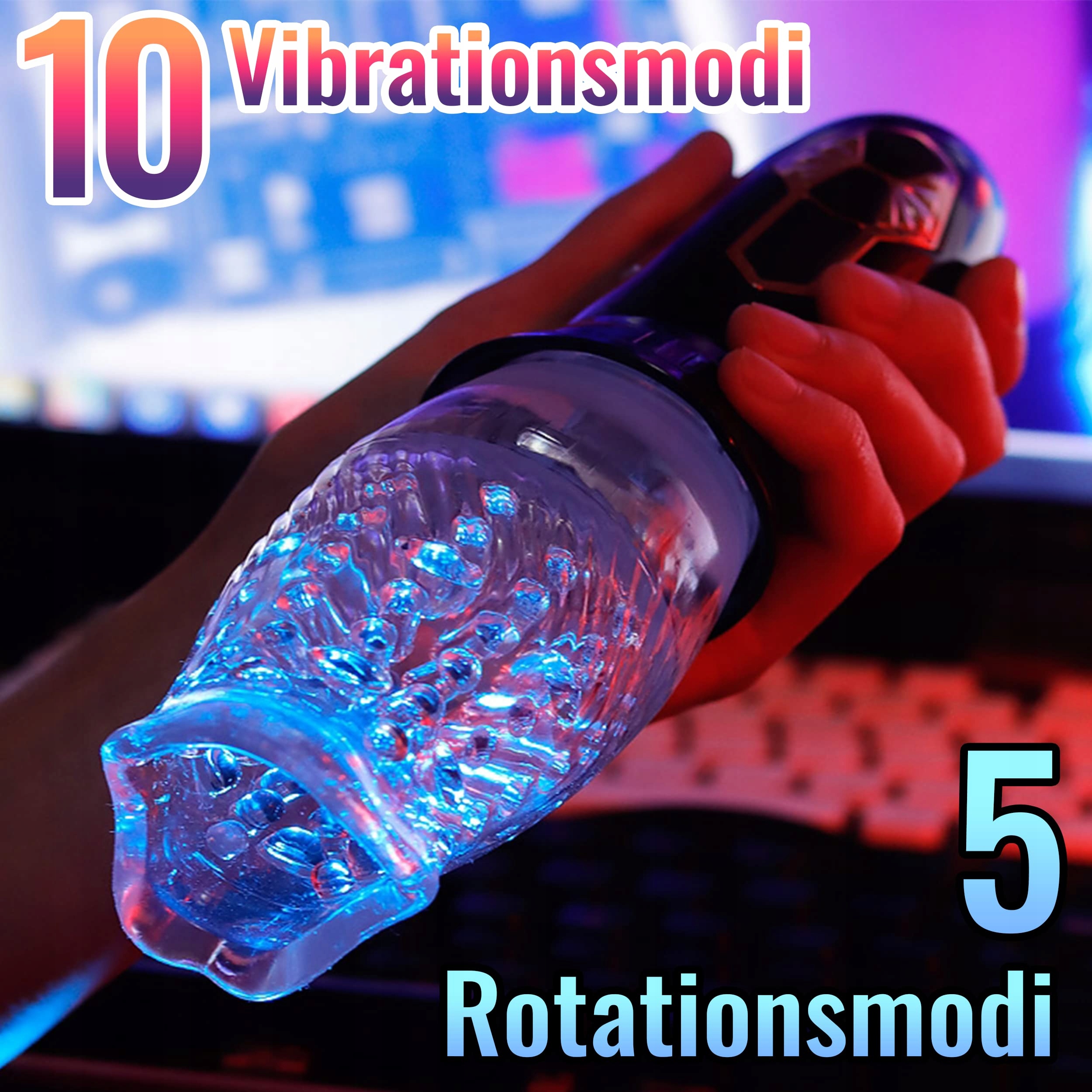 ELECTRIC MASTURBATOR Kubek Dla Mężczyzn 5 Trybów Rotacji 10 Trybów Wibracji — miniatura 6