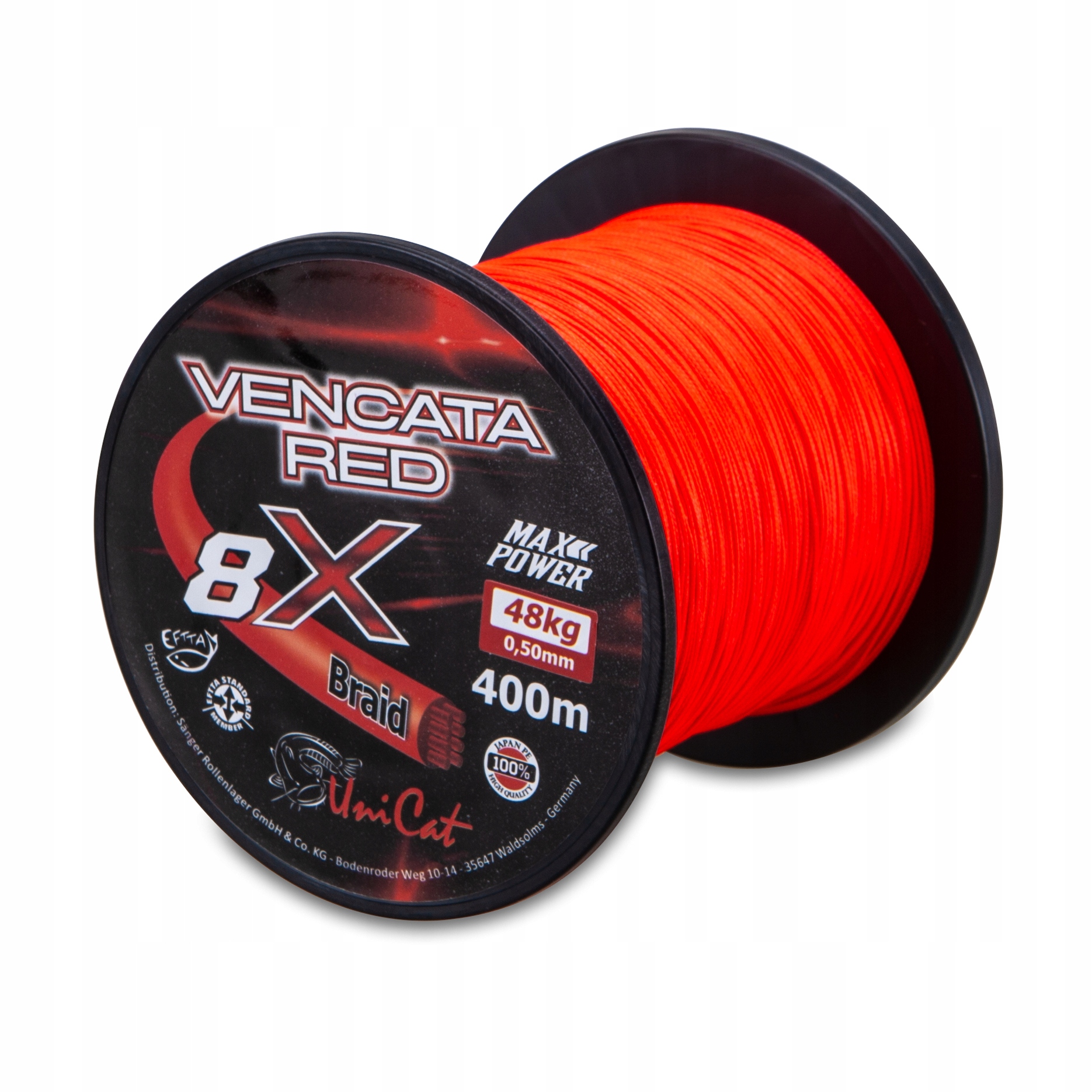 Plecionka sumowa Uni Cat Vencata Red 0,37 mm 400 m