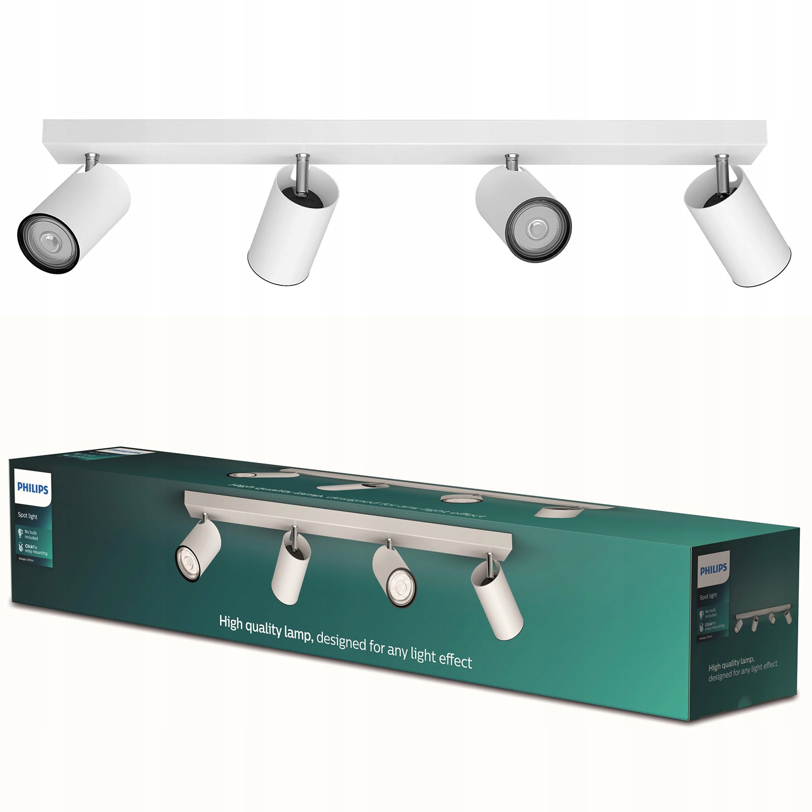 Nástenná stropná lampa Led Halogénové svietidlo Spot 4x GU10 Kosipo Philips