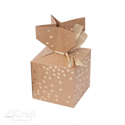 

Pudełka Składane Candy Box 10X10 CM Złote Gwiazdki