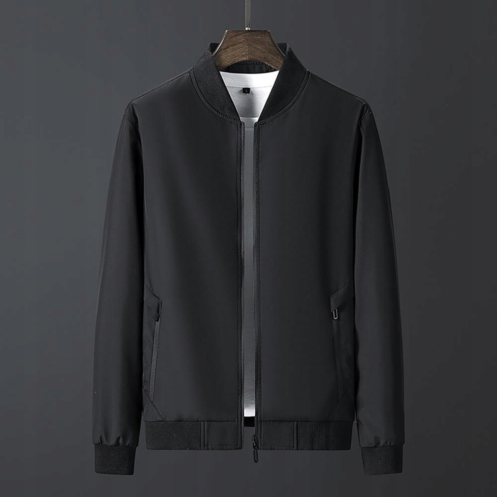 Men Casual Jacket Solid Color Stand Collar Brand M Linia regular