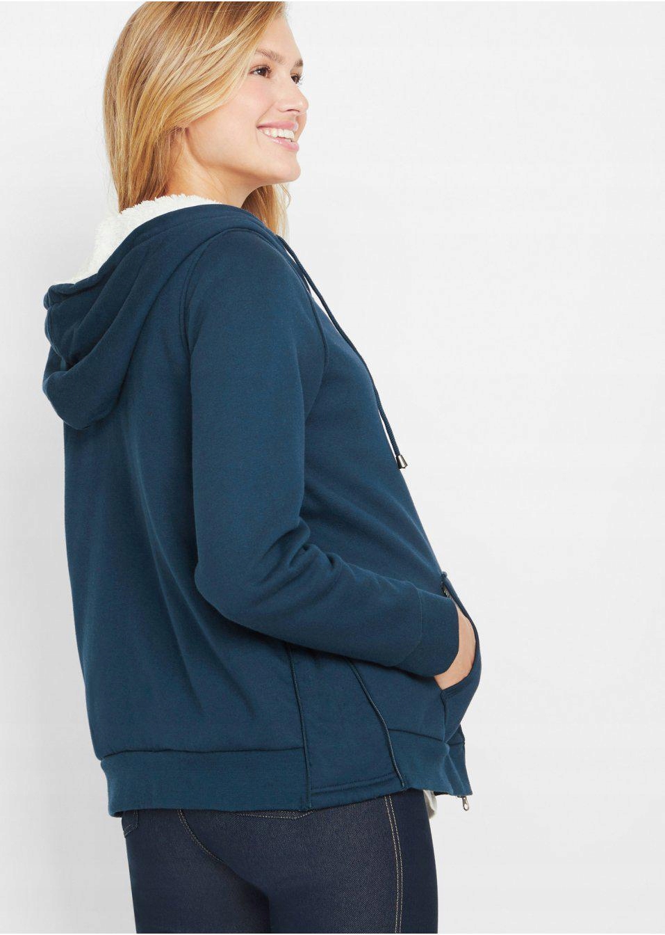 Bonprix 44 BLUZA CIĄŻOWA Z WKŁADKĄ NIEMOWLĘCĄ Kolor niebieski