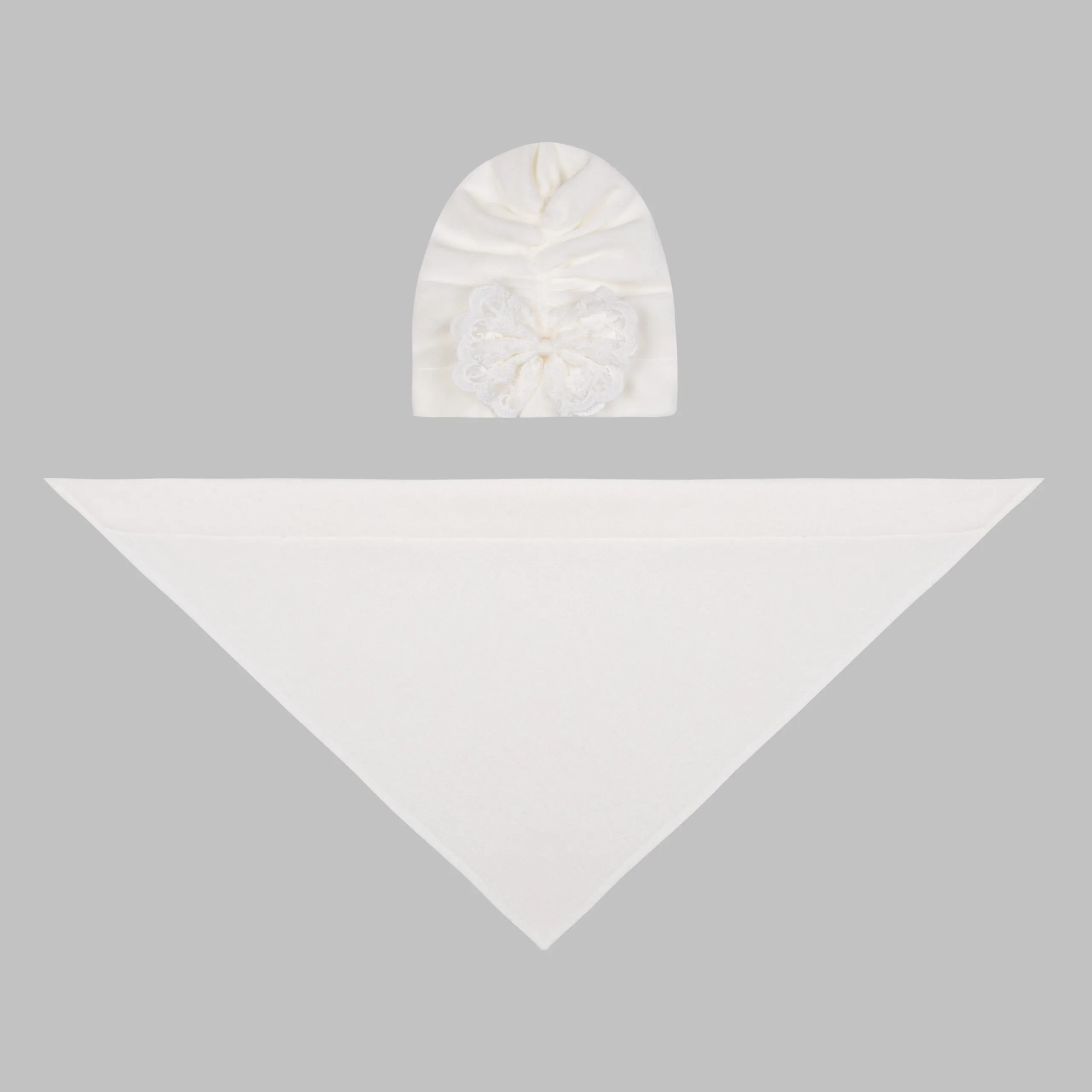 TURBANIK OCIEPLANY AURELIA ECRU Z APASZKĄ - 74 Marka bez marki