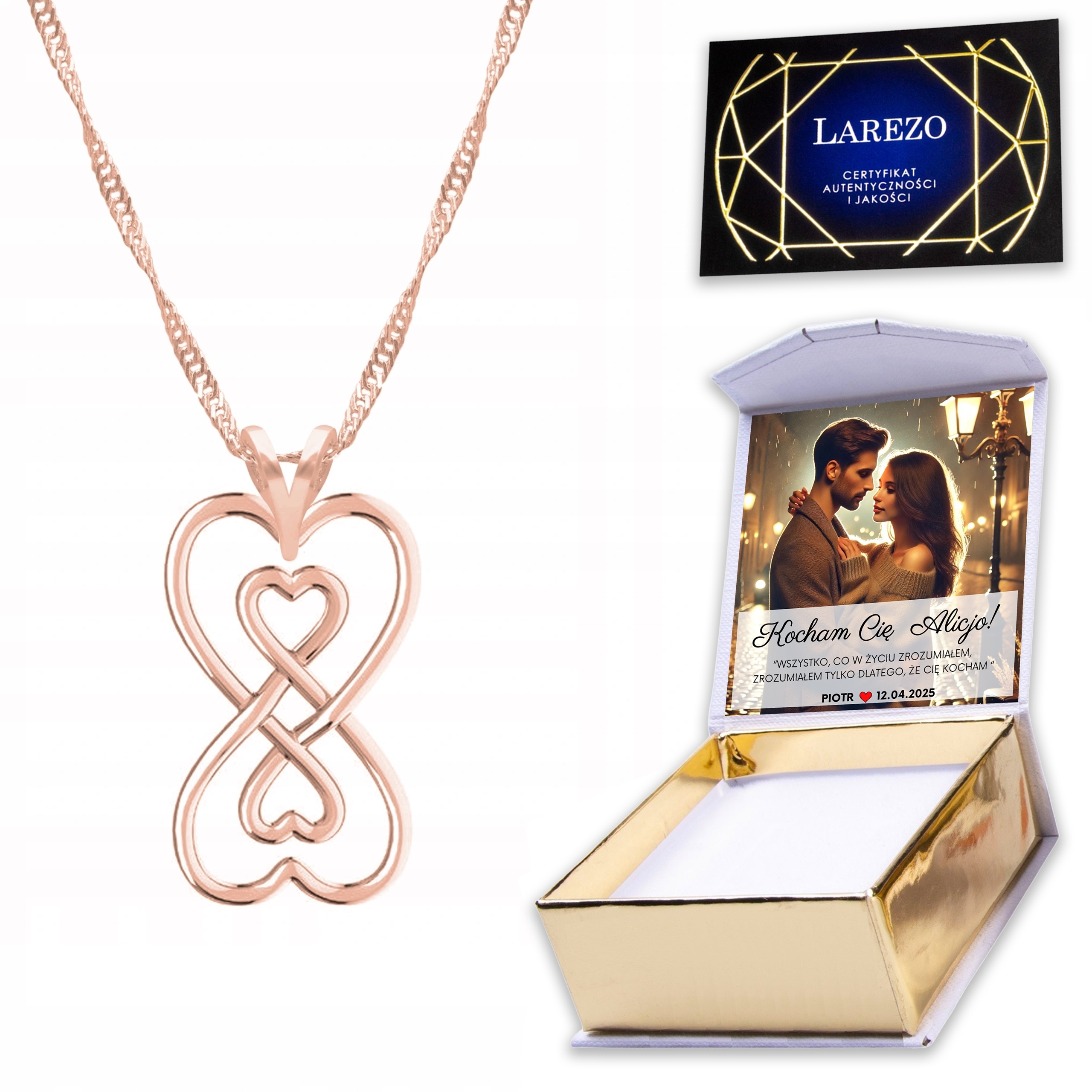 Pozlacený náhrdelník 925 s nekonečnem Znamení nekonečna Potisk