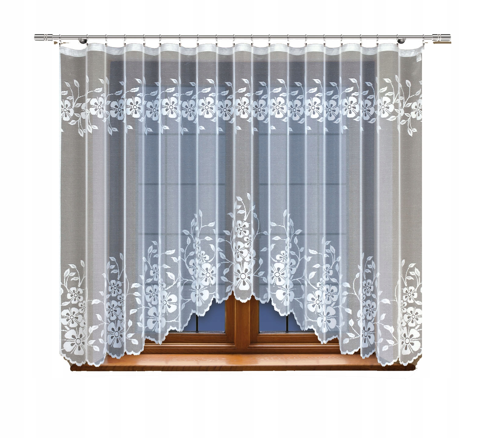 

Biała Firanka Żakardowa Z Taśmą 24741 170x300CM