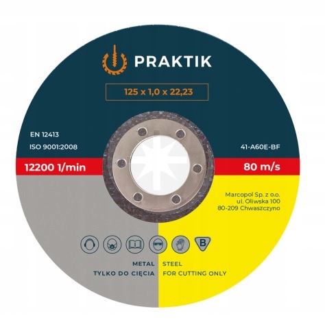 

Tarcza do cięcia metalu 125x1.0 Praktik 10 Szt