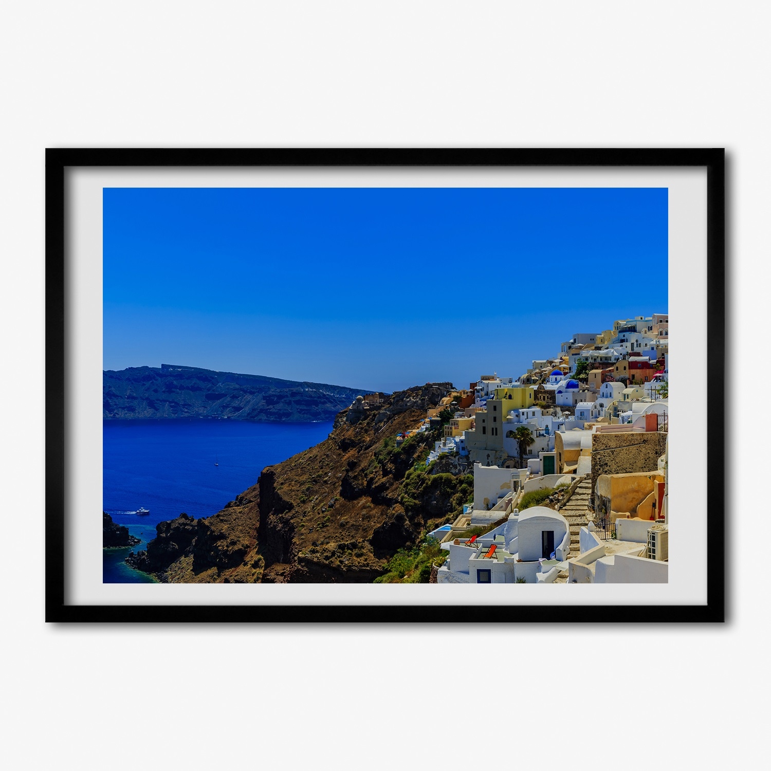 Nástěnný foto rámeček do kanceláře Santorini Řecko 100x70