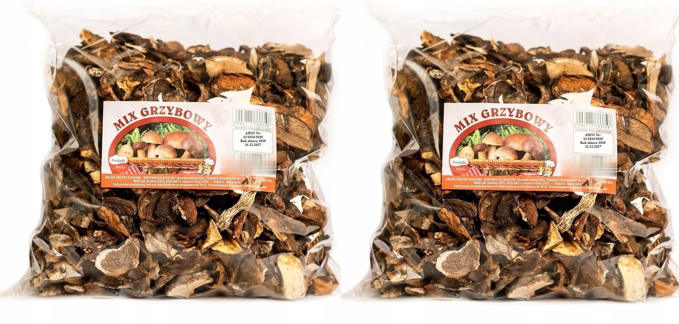 Krájený Houbový MIX 3kg Nová Sbírka 2025 Polský Atest sušené lesní houby