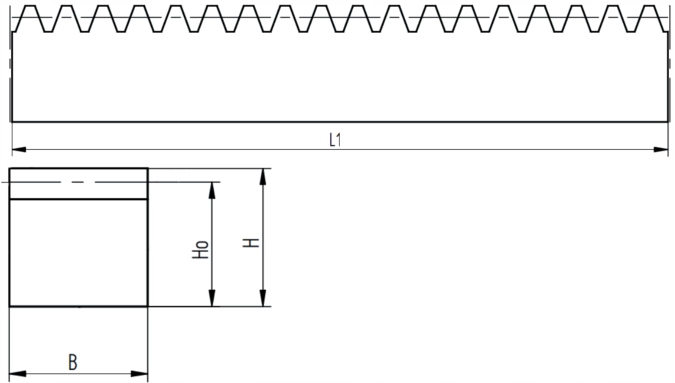 Listwa prowadnica zębata M2 20x20 L 2000 mm Model LZ-M2-2000