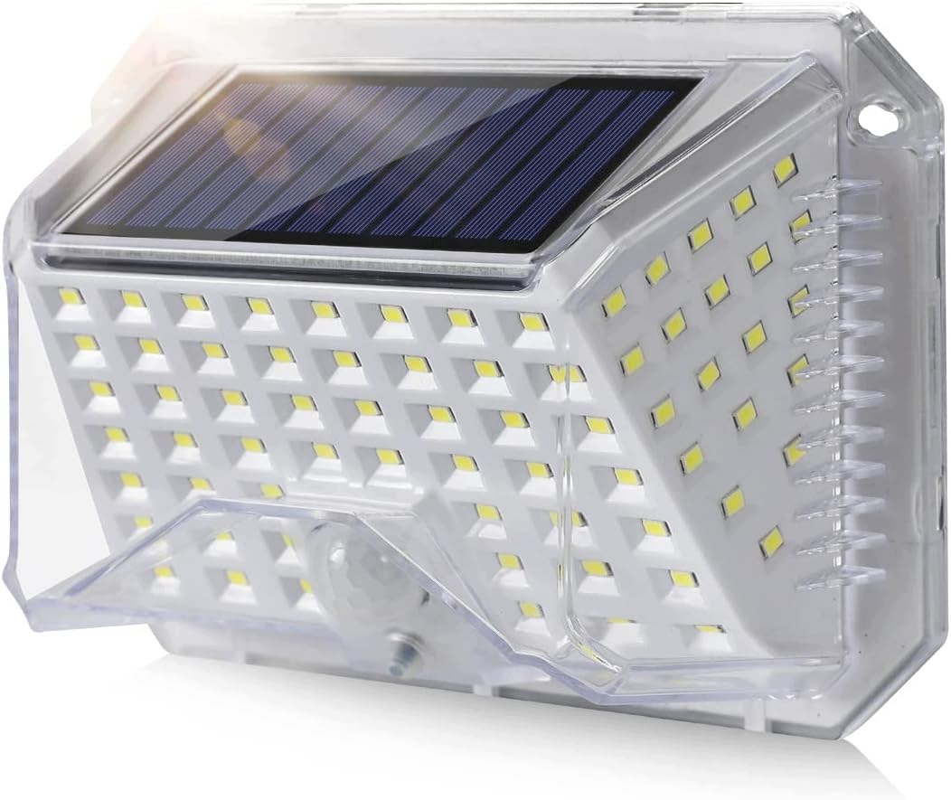 Lampa solarna zewnętrzna Led 90 diod czujnik ruchu IP65 biała 1 szt