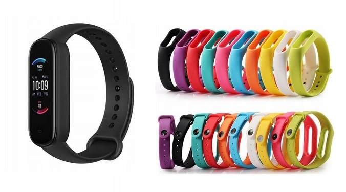 Smartwatch Amazfit Band 5 czarny+4 kolorowe opaski