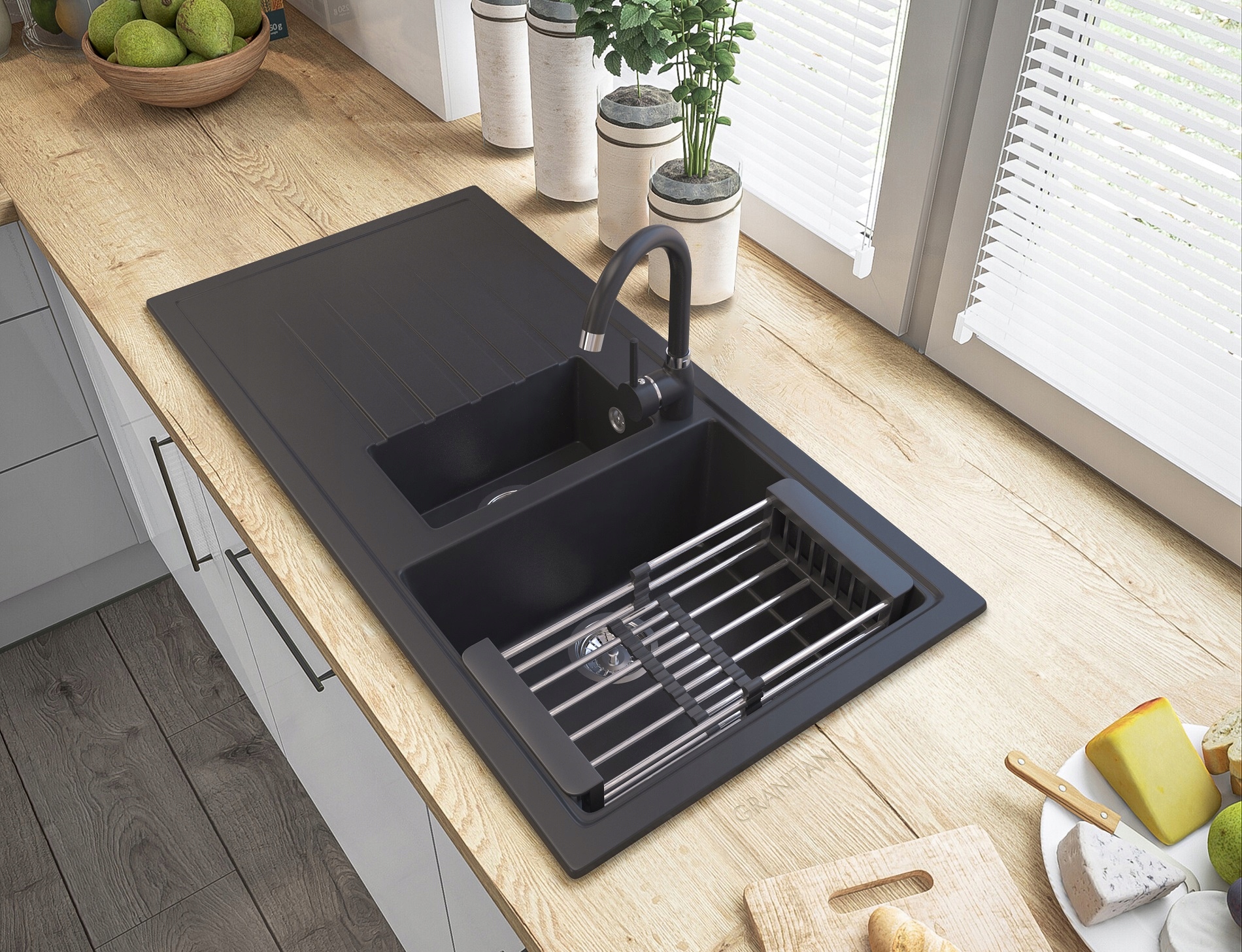 DOZOWNIK NA PŁYN CZARNY OCIEKARKA TELESKOPOWA ZLEW Marka Granitan