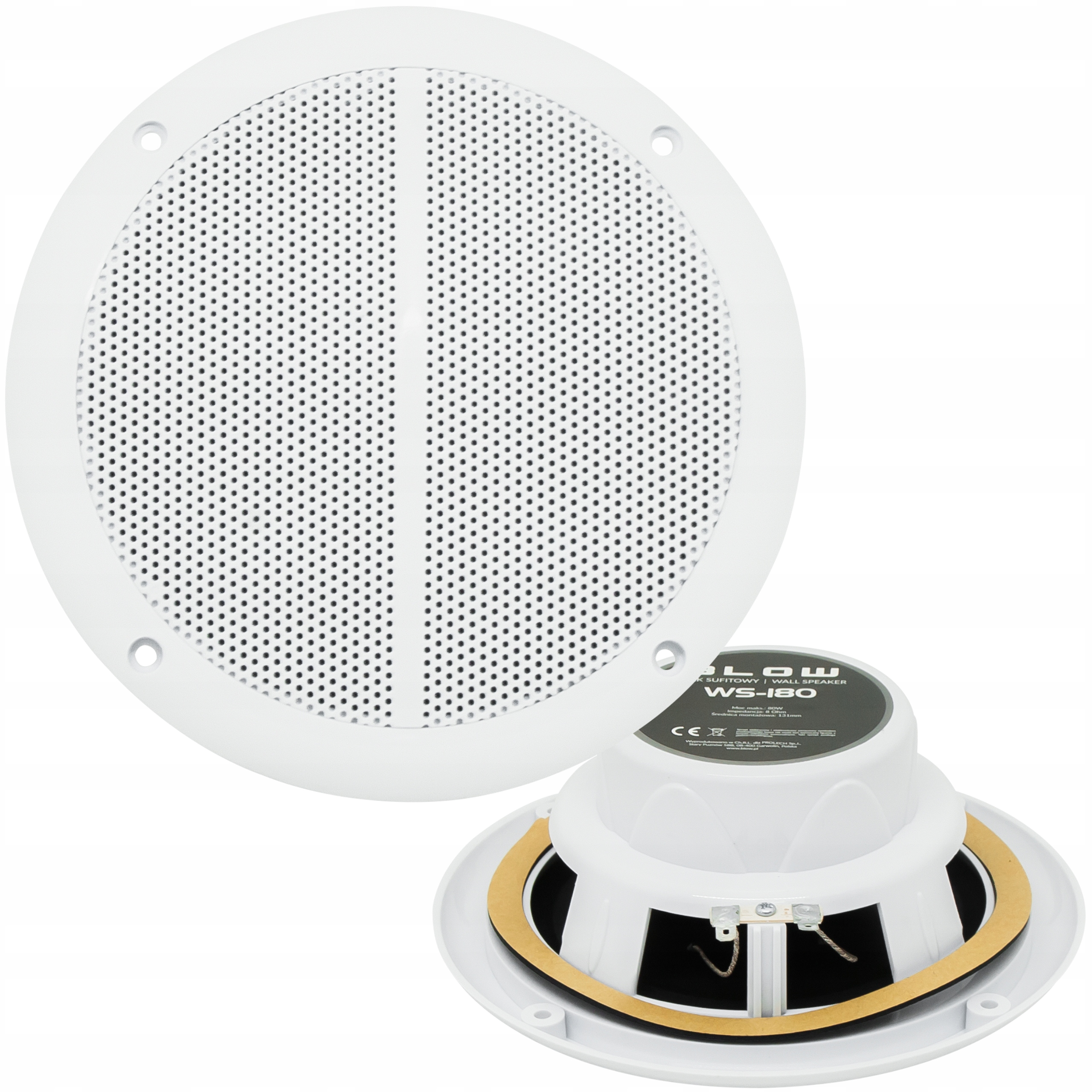 

Głośnik sufitowy Blow maskownica biała 165mm 80W