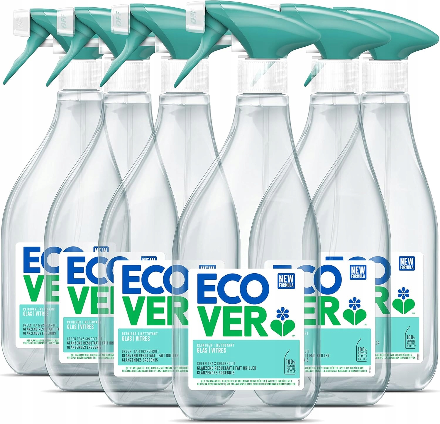 Ecover Sprej na sklo bez šmouh zelený čaj grapefruit 6 x 500 ml