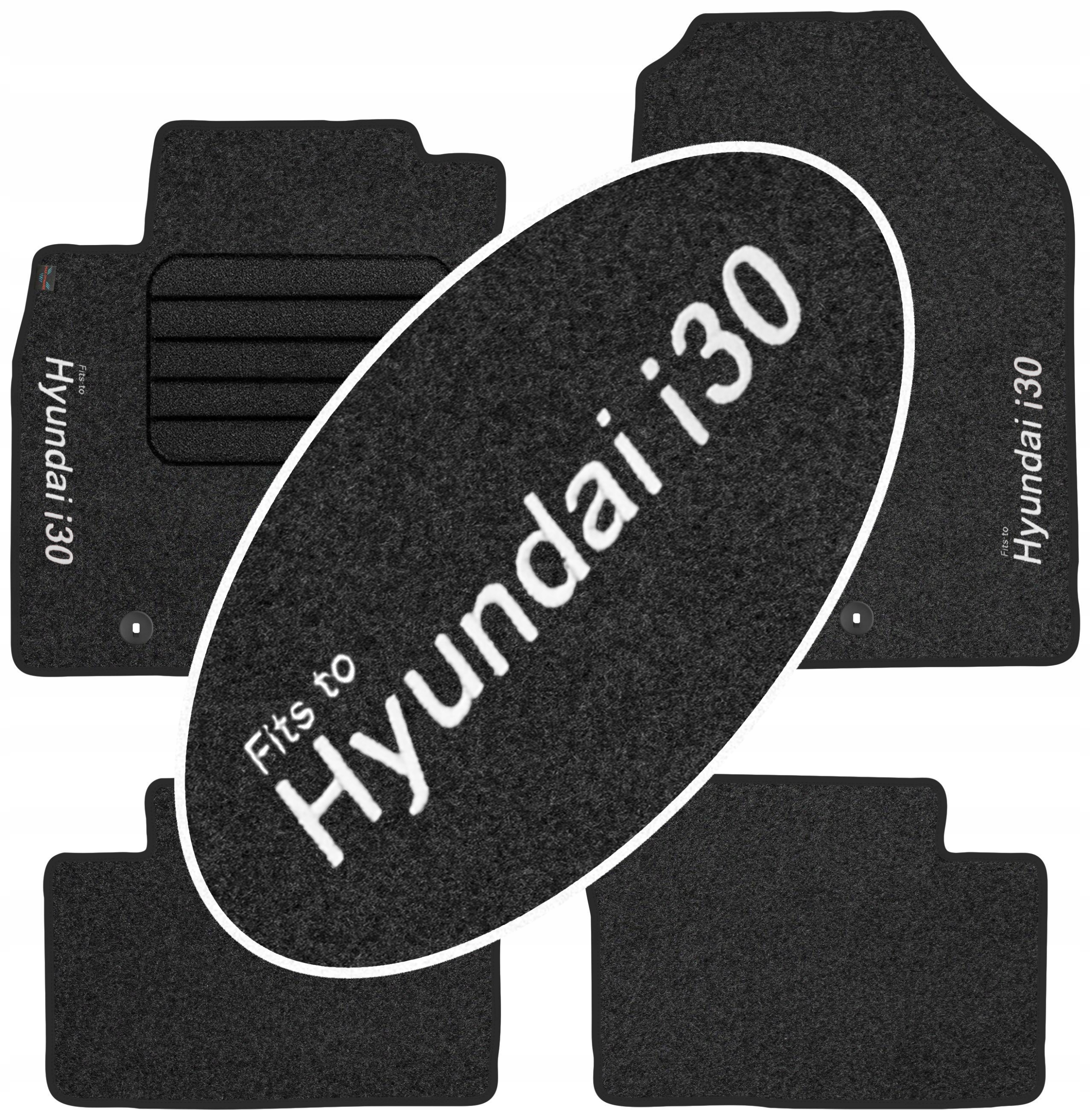 

Hyundai i30 III 2017- Welurowe z Haftem