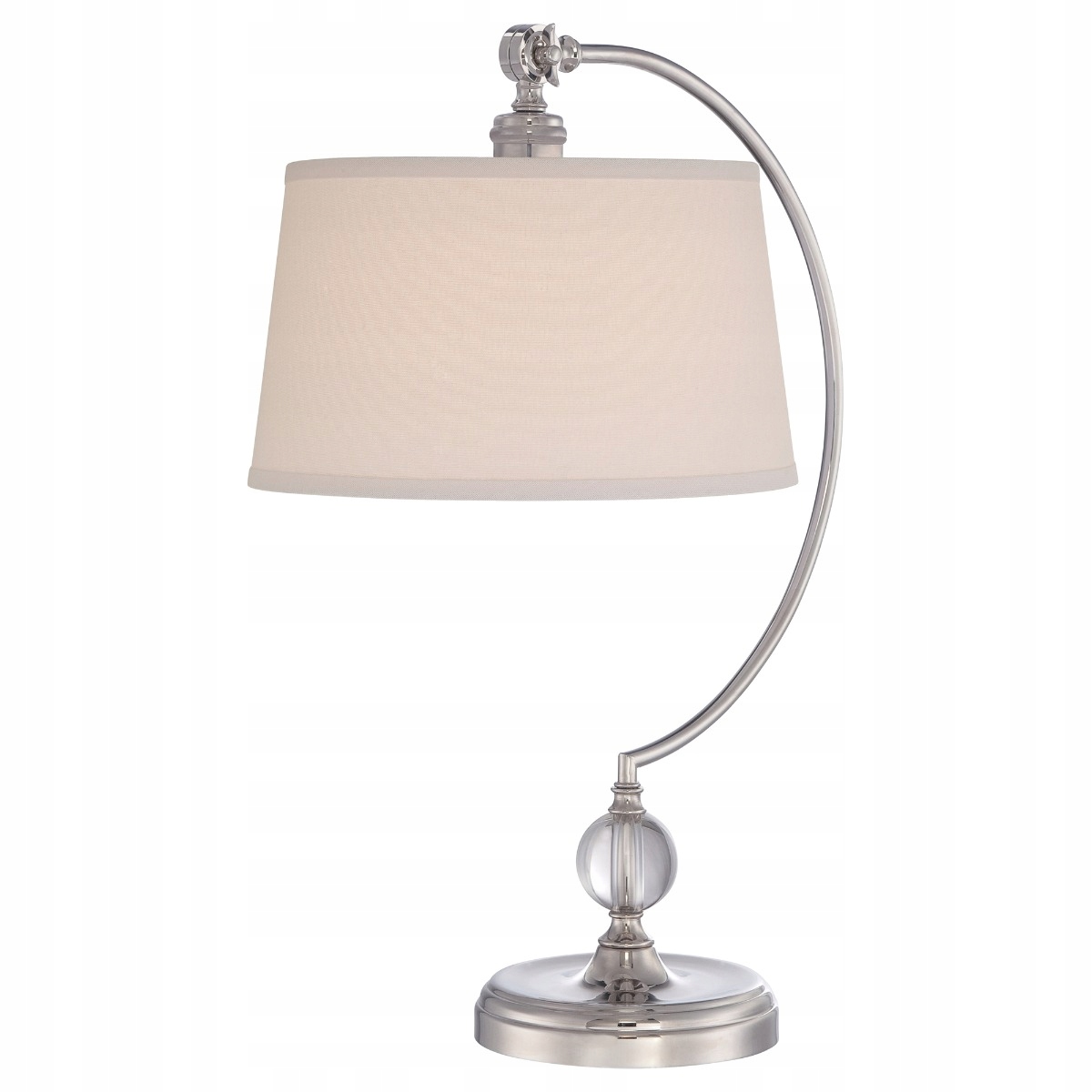 Stolní lampa Jenkins nikl krémové stínidlo E27 60W Quoizel