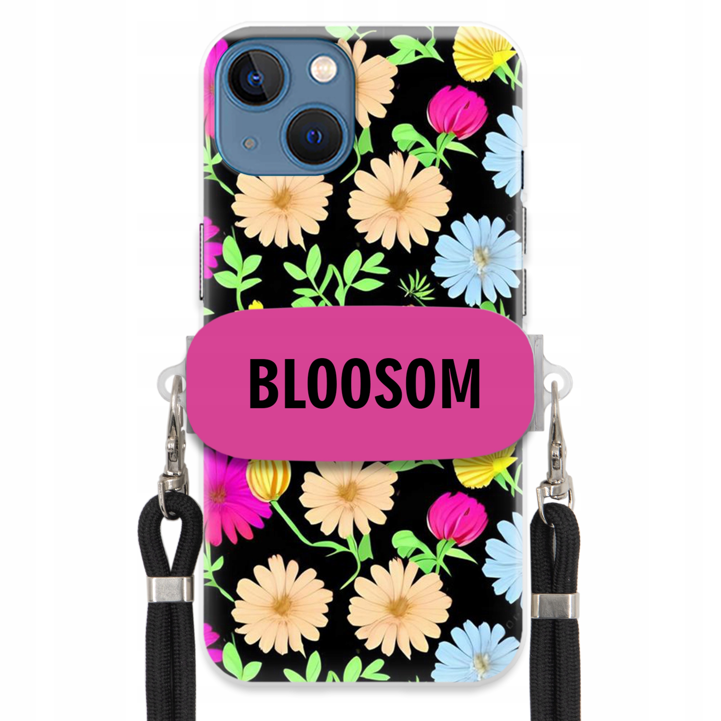 Pouzdro Držák Crossbody Pro Iphone 15 Kryt Case Květiny Bloosom Flower