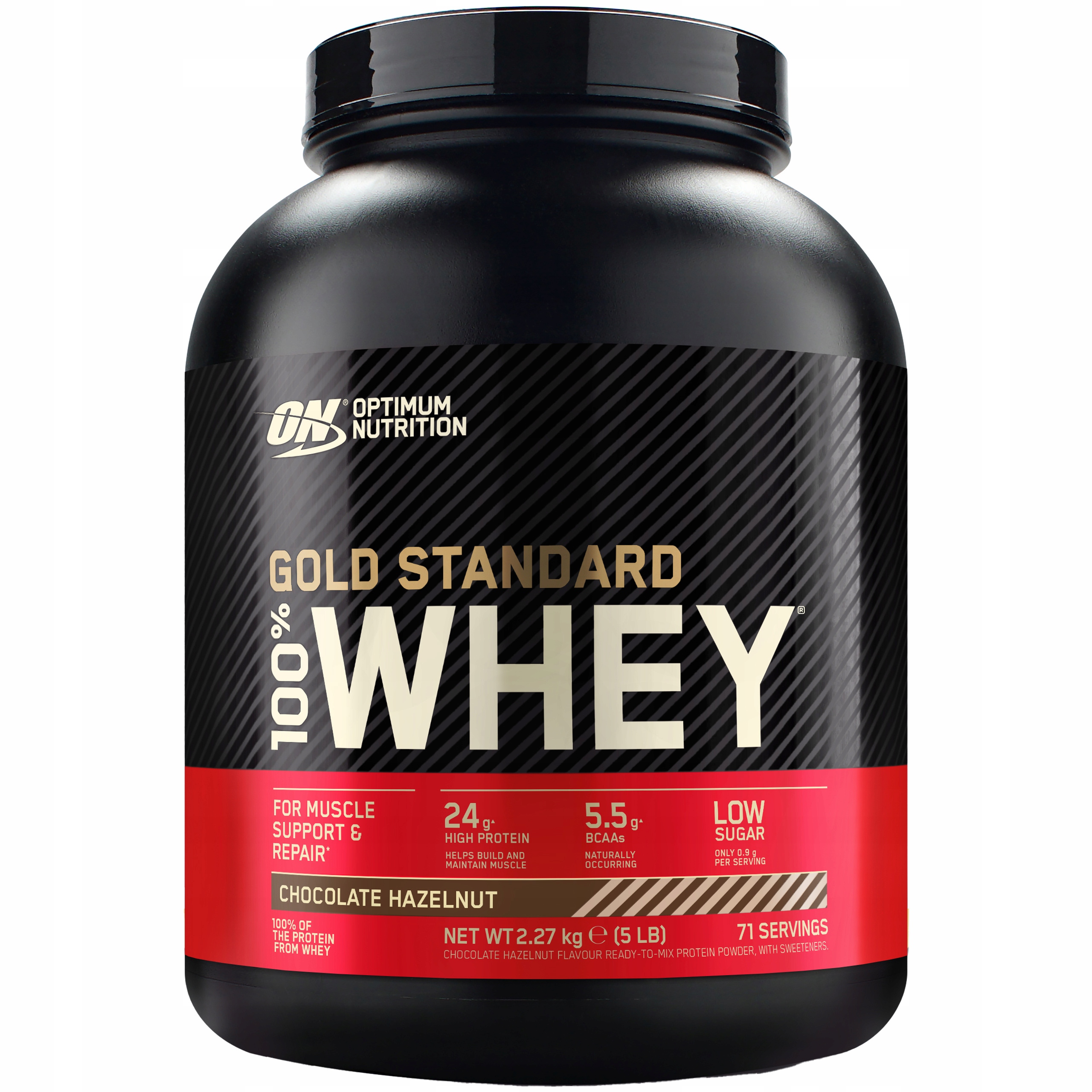 Protein Optimum Nutrition Gold Standard 2240 g Wpi Čokoláda Ořech 70p